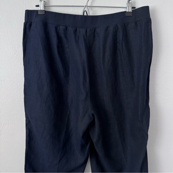 J. Jill Love Linen dark blue linen pant Size Medium Tall - Picture 6 of 6